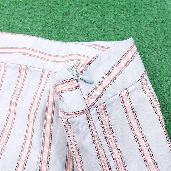 ANN TAYLOR LOFT BLUE RED STRIPED RUFFLE SHORTS WOMENS SIZE 6 - Picture 3 of 7